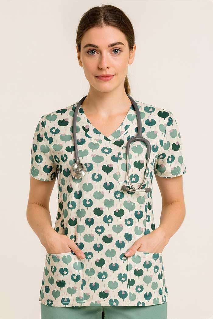 Let’s Be Frogs Together Top – Scrubs for Clinic & Hospital
