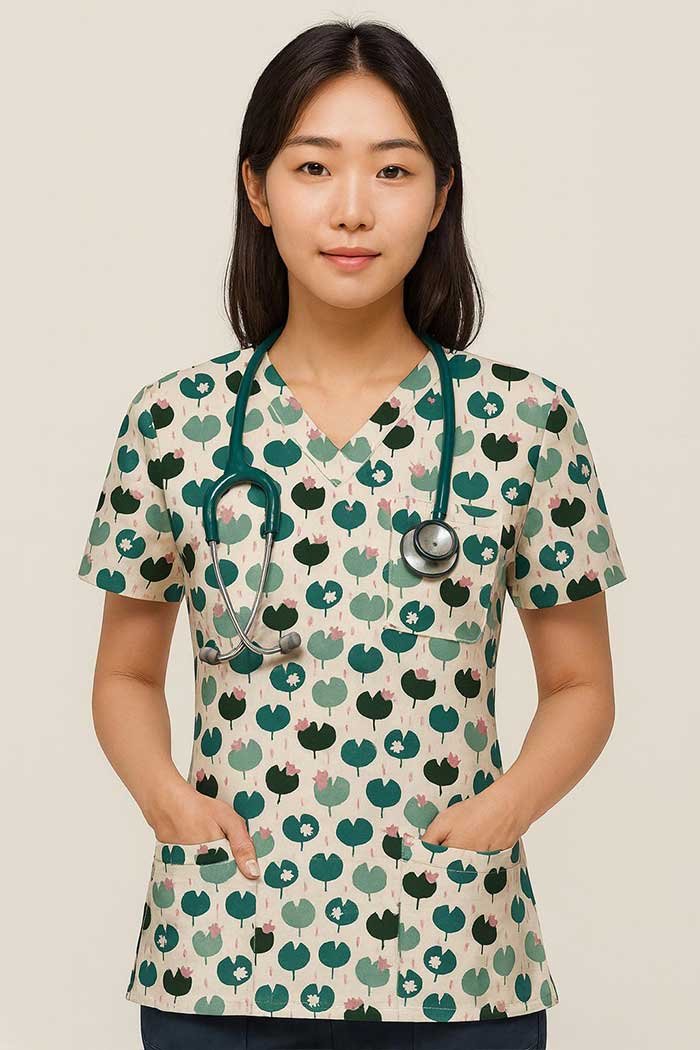 Let’s Be Frogs Together Top – Scrubs for Clinic & Hospital