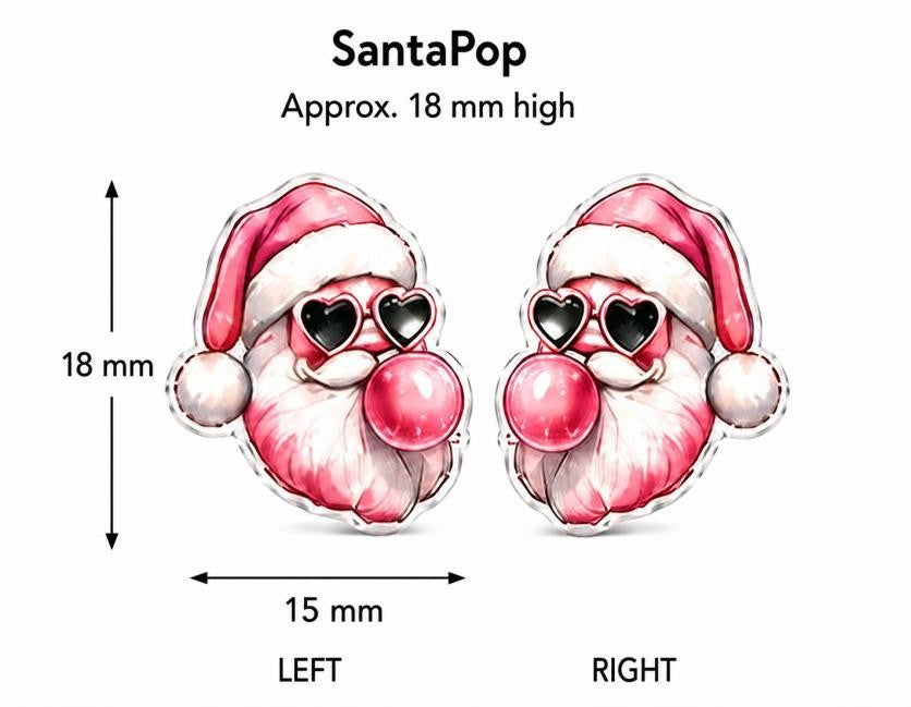 SantaPop (Earrings plus Scrunchie)